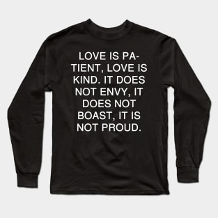 1 Corinthians 13:4 Bible Verse NIV Text Long Sleeve T-Shirt